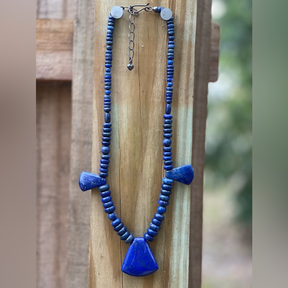 Jay King Lapis Beaded necklace with Sterling Silver closure